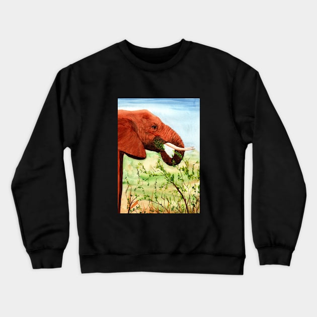 Wrinkles, Elephant Snacking Crewneck Sweatshirt by MMcBuck